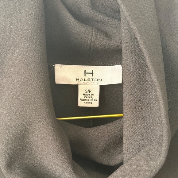 Halston Cowl Neck 3/4 Length Sleeve Dress - Black - Picture 2 of 4